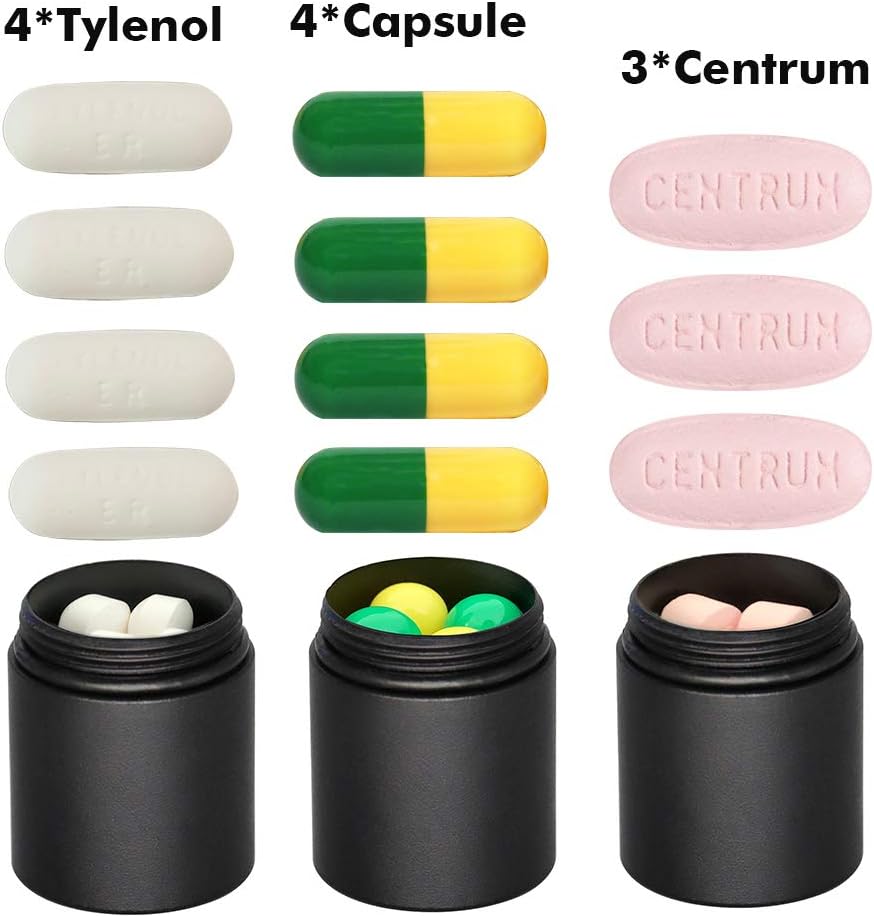 Buy 2 get 3 Portable Keychain Pill Case Holder, EFFIET 3 Compartments Metal Pocket Emergency Pill Container Box for Daily Supplyment (Silver) Get Special Price Portable Keychain Pill Case Holder, EFFIET 3 Compartments Metal Pocket Emergency Pill Container Box for Daily Supplyment (Silver)