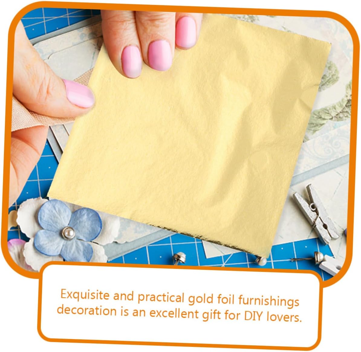 DOITOOL 200 Sheets of Imitation Gold Foil Flakes for Crafting Decorative Art Foil Sheets Gilding Supplies for DIY Projects and Home Decor
