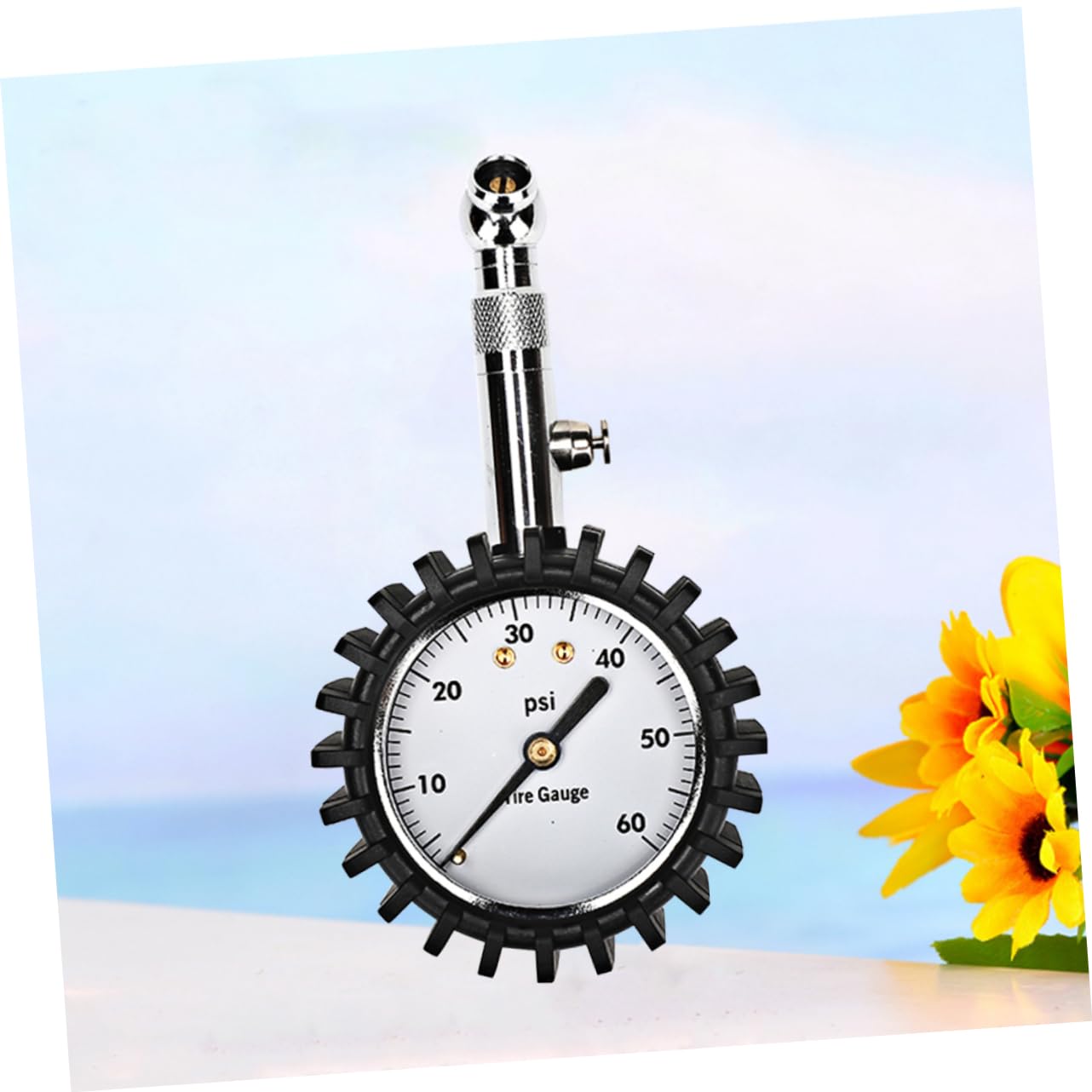 Zerodeko Professional Car Tire Pressure Gauge Mechanical Gauge for Car Motorcycle Truck Easy to Read No Batteries Required Large Scale Dial Angled Chuck
