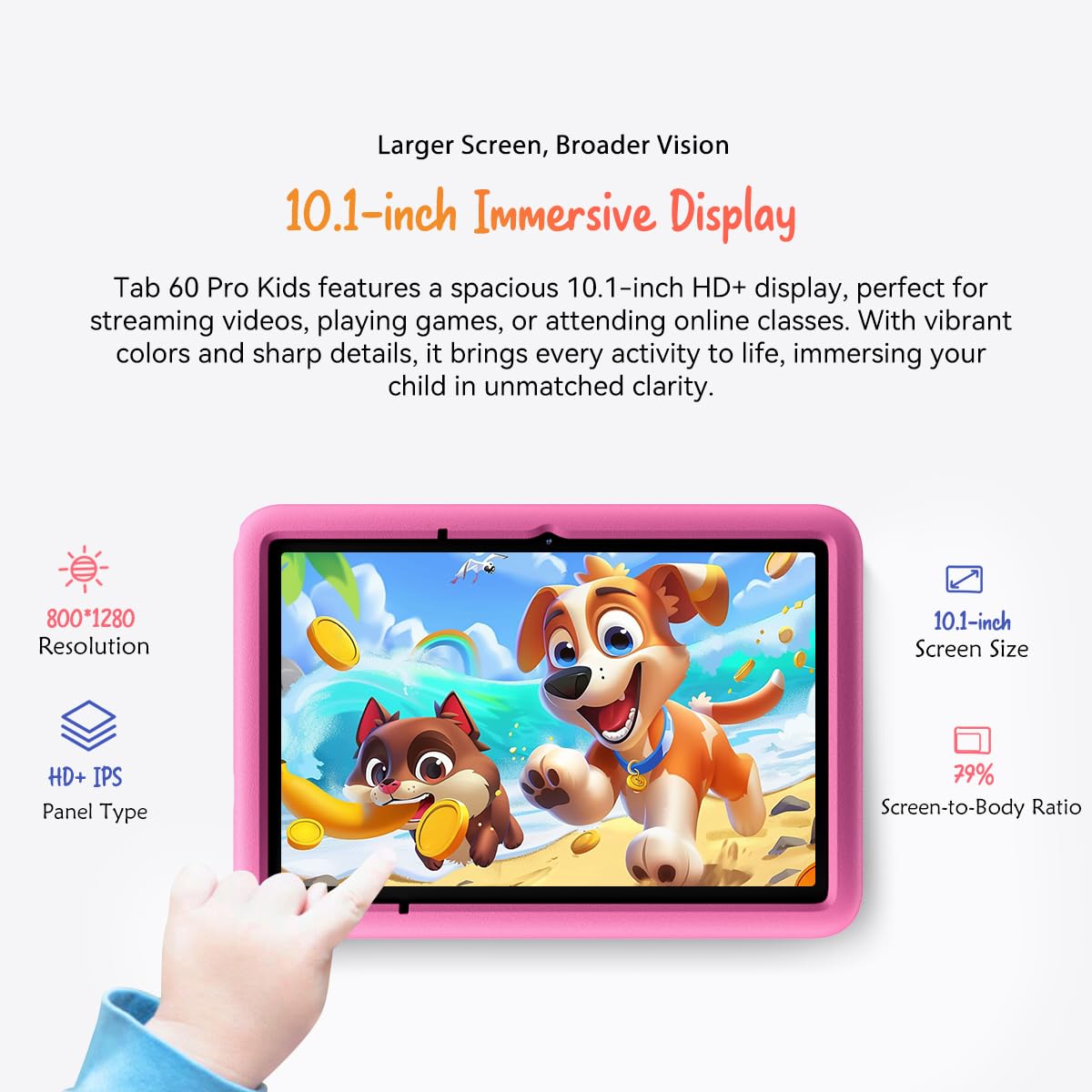 Blackview Tab 60 Pro Kids, Tablet per Bambini Android 15, 12GB+128GB (Espandibile 2TB), 10" IPS HD+, Dual SIM 4G +WIFI 5, Batteria 7700mAh, 5MP+8MP, Controllo Parentale, Altoparlanti Dual BOX, Blu