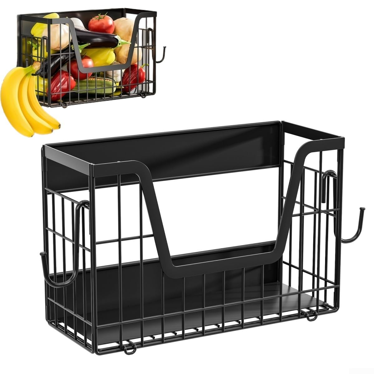 Kühlschrank Organizer Magnetisch Ausziehbar – Metall Schublade für Gemüse Obst Eier – Platzsparende Aufbewahrungsbox Küchenschrank 31,5cm
