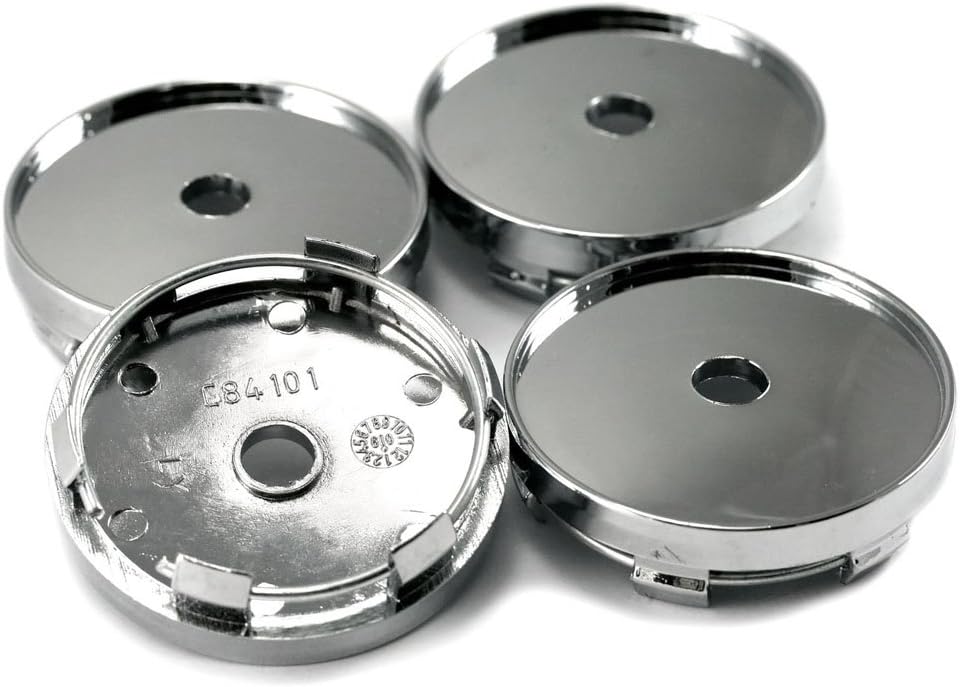Universal Alloy Wheels Centre Hub Caps, 60mm, Silver, 4pcs