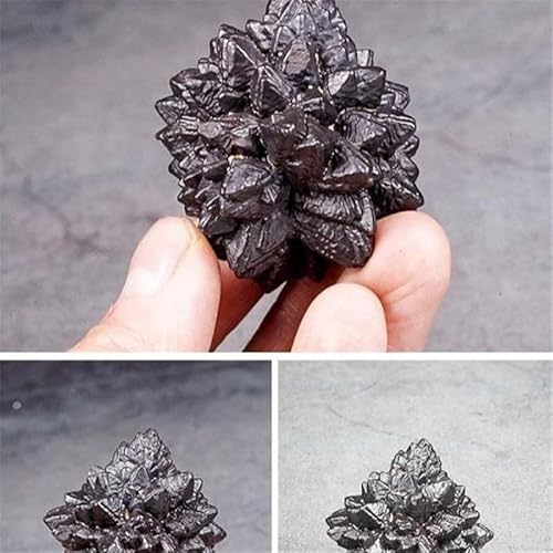 JUIYU Pedra de cristal pedra de profecia preta natural flocos de neve forma espécimes minerais prese