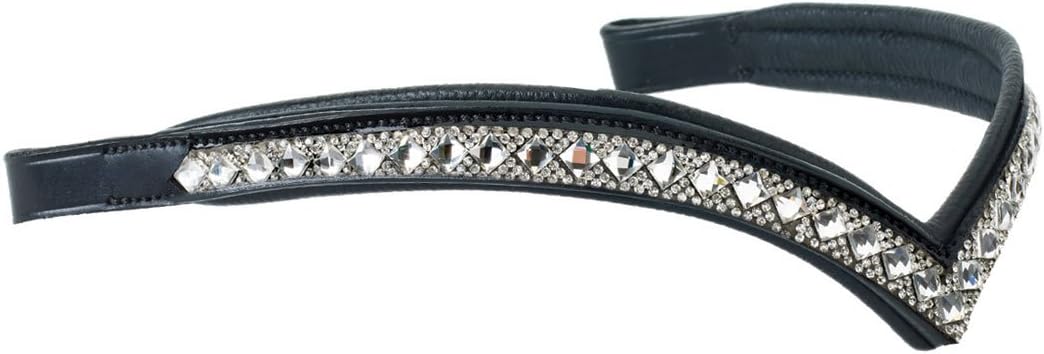English Riding Supply Ovation Veronica V Browband, Black