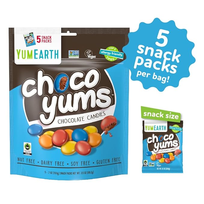 YumEarth Choco Yums, 5 paquetes de 0.7 oz, sin gluten, vegano miniatura 3