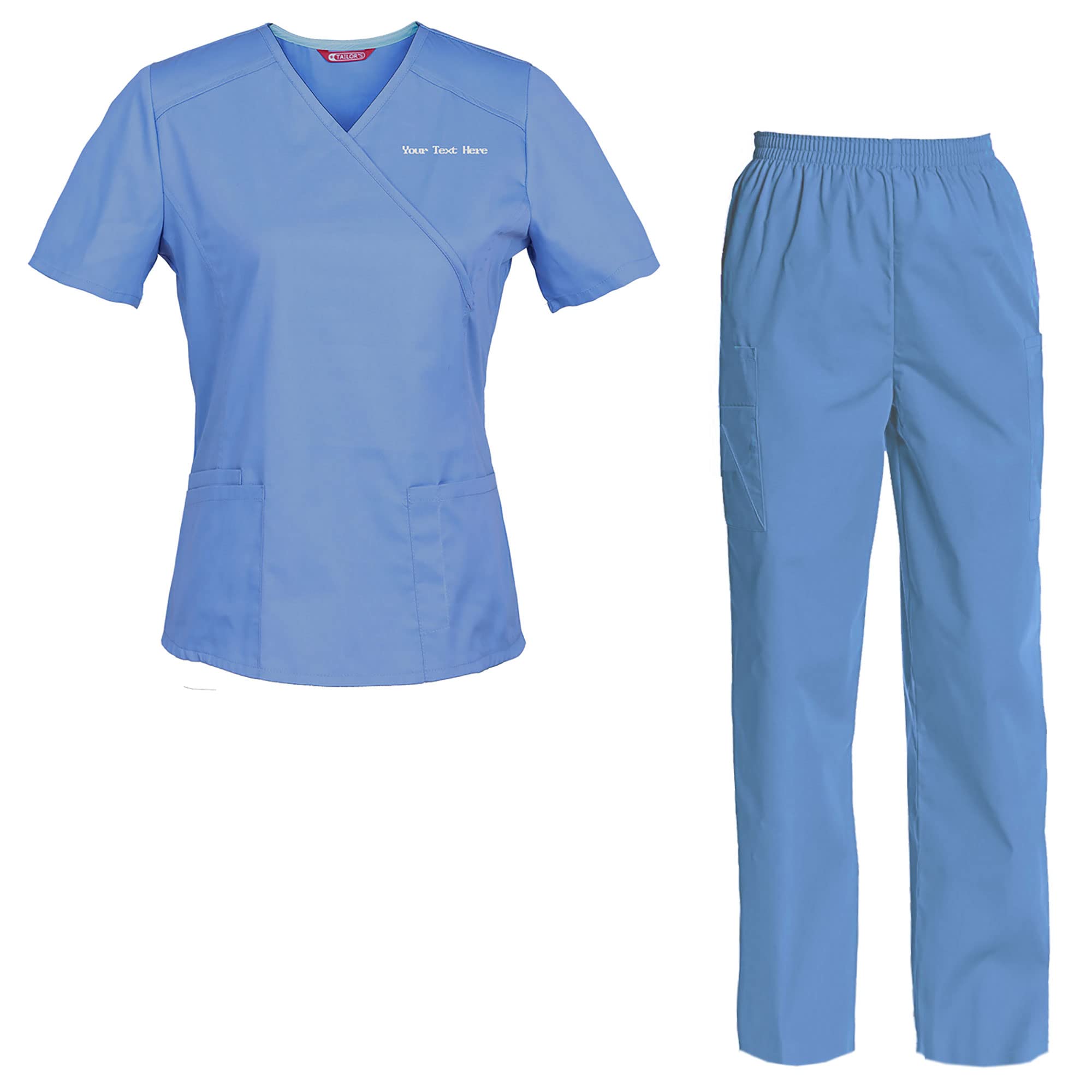 Personalizzata Donna Divisa Ospedaliera Uniforme Sanitaria Set con Casacca e Pantalone Divise Uniformi Medica Set con Maglia e Pantaloni Uniformi Mediche Personalizzabile