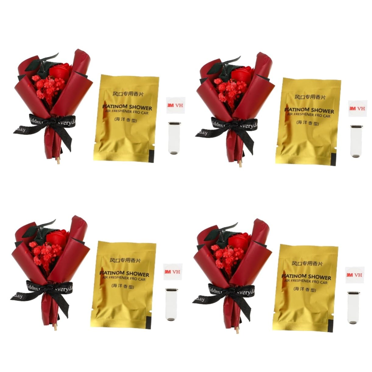 SOLUSTRE 4pezzi Clip Decorativa Per Aria Con Fiori Secchi Diffusore Per Auto Facile Da Installare Design Elegante Per Interni Auto e Casa Ottimo Per Occasioni Speciali