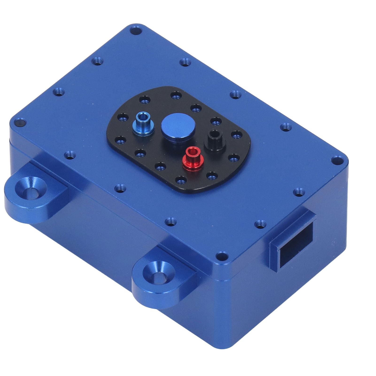 Caja receptora RC Aleación de aluminio, Caja protectora del receptor RC Crawler, Caja de metal sellada para autos RC escala 1/10, Diseño con tornillos y destornillador incluidos, (Azul)
