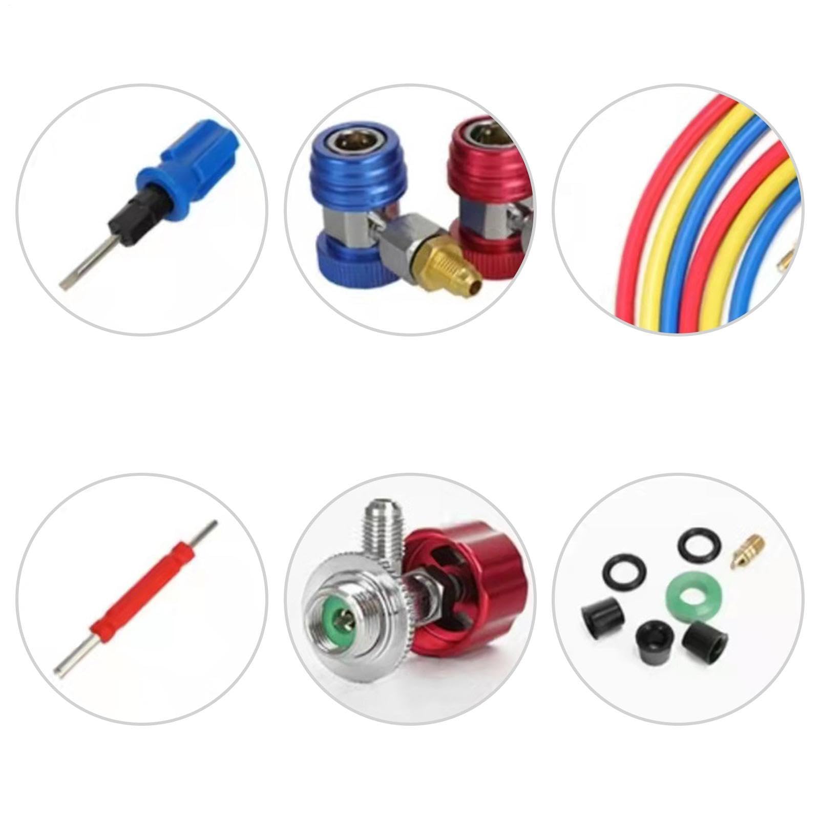 Juego Manómetros HVAC - Kit Manifold Aire Acondicionado Carga Gas AC | Kit manómetros manifold para carga refrigerante, diagnóstico, mantenimiento y servicio sistemas climatización hogar o coche