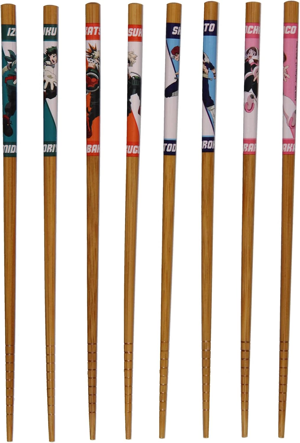 My Hero Academia 4 Pairs Collectible Anime Bamboo Chopsticks 8.85 Inches Long Gift Set