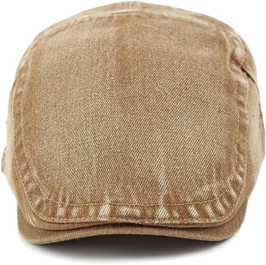 Newsboy Cap for Men Adjustable Flat Ivy Gatsby Cabbie Driving Hat Breathable Denim Cotton Golf Cap - Image 3