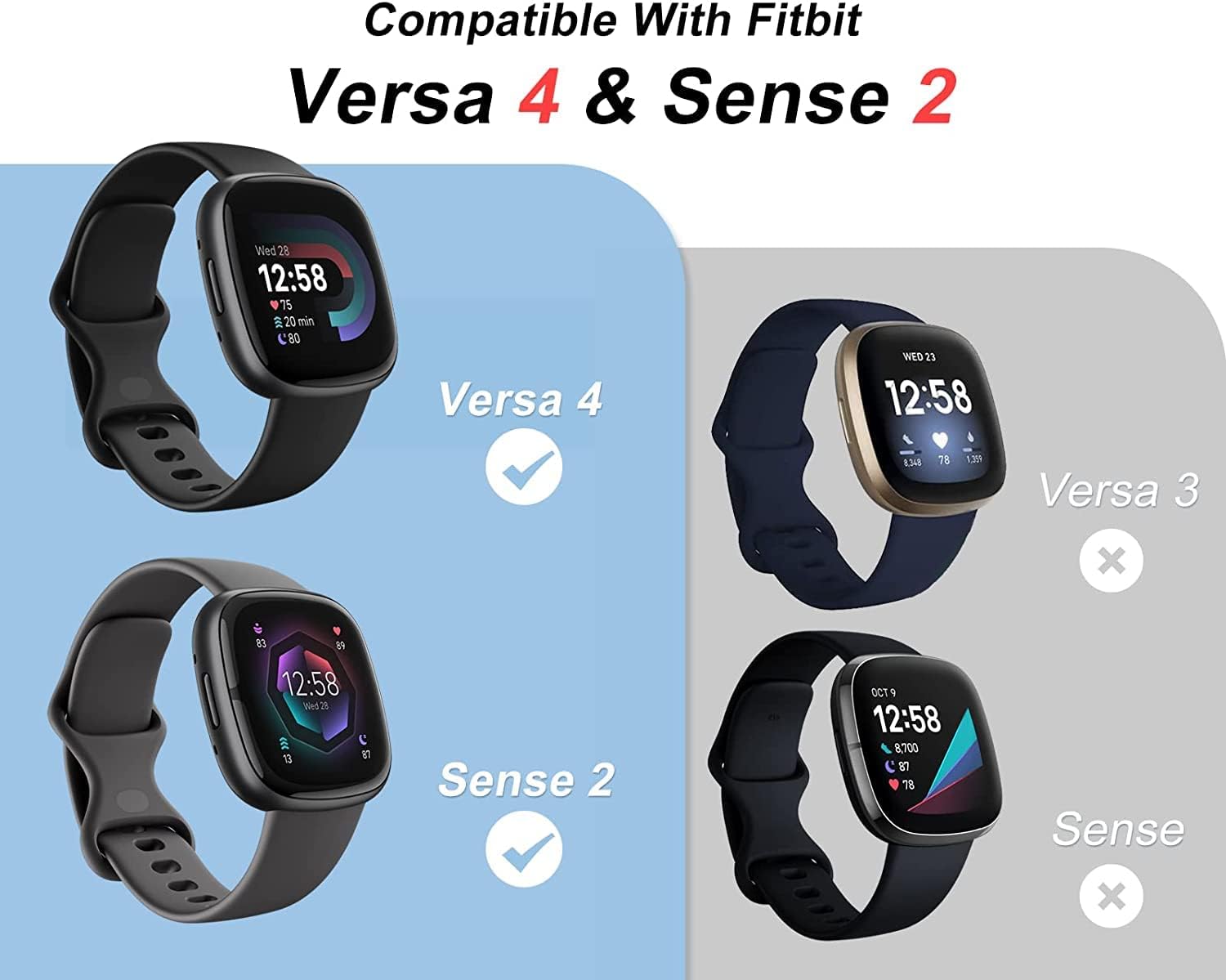 Witzon Screen Protector Compatible with Fitbit Versa 4 Case, Ultra Thin Soft TPU Plated Bumper Full Protective Watch Case Cover for Versa 4 Smartwatch Accessories for Women Men, 4 Pack