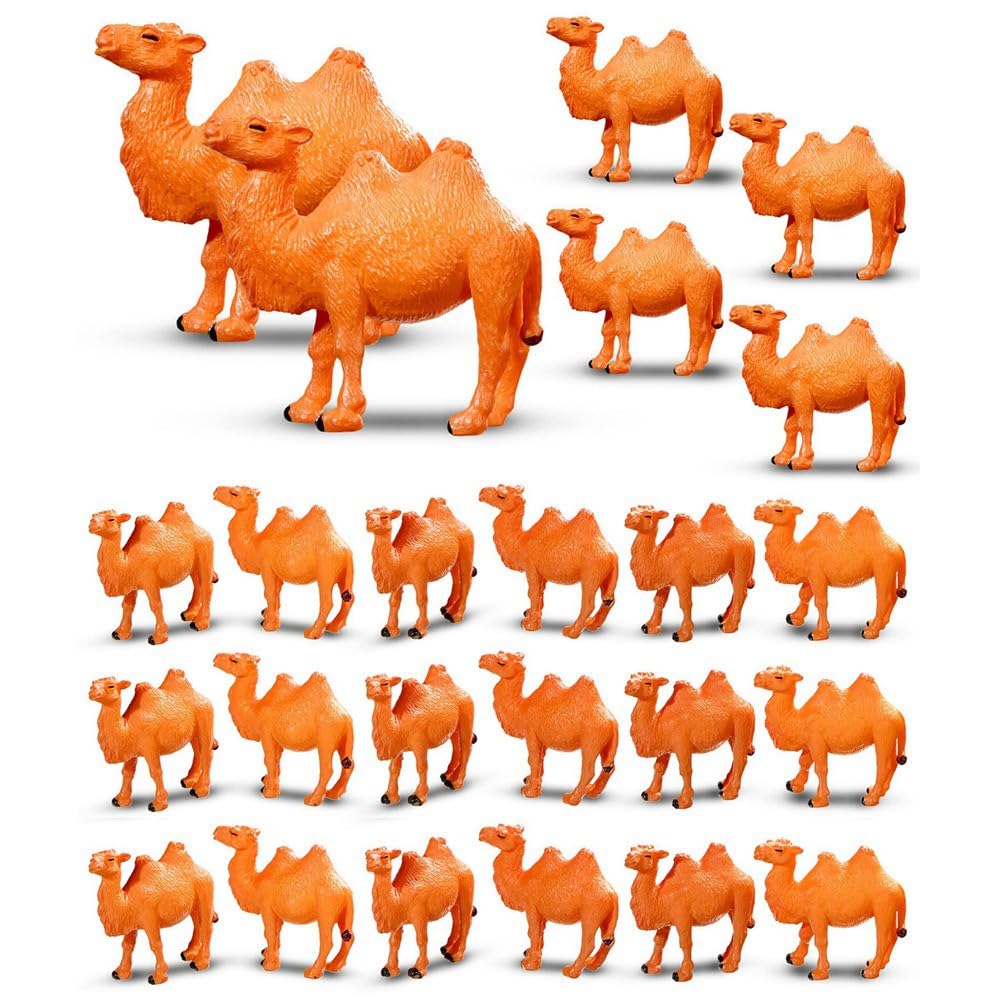 24 Pieces Camel Figures, Miniature Toys, Camel Models, Animal Figures for Cake Decorations, Home Desktop Ornaments, Decoration