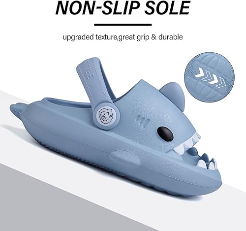 Miniatura 3 de Sandalias de tiburón para niños, pantuflas de tiburón para niños y niñas, sandalias de almohada con suela gruesa, suaves y antideslizantes