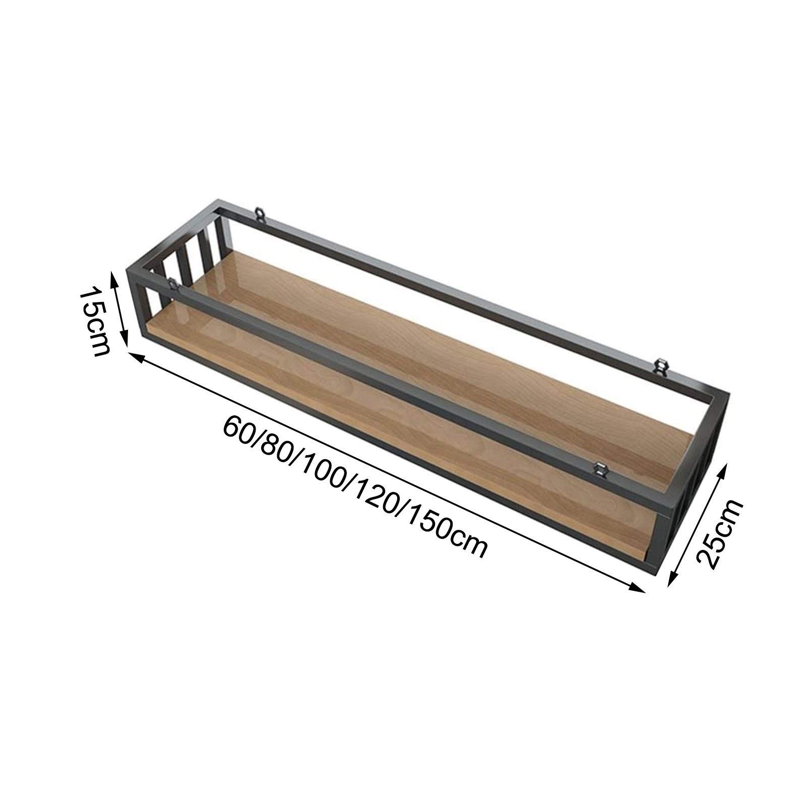 Scaffale da appendere per pentole, padelle, mensole da cucina, supporto per fiori, moderno, in legno, metallo, rettangolare, 120 cm
