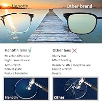 Vista 4 de Henotin Paquete de 4 lentes de lectura para mujer, bloqueo de luz azul, bisagra de resorte, lentes de lectura antifatiga ocular para computadora
