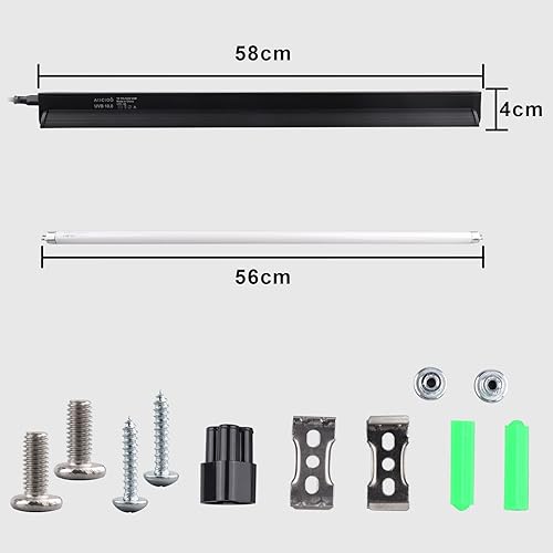 Miniatura 2 de Aiicioo Kit combinado de iluminación T5 UVB - Lámpara de campana de terrario Desert 100 y bombilla T5 HO UVB de alto rendimiento para reptiles