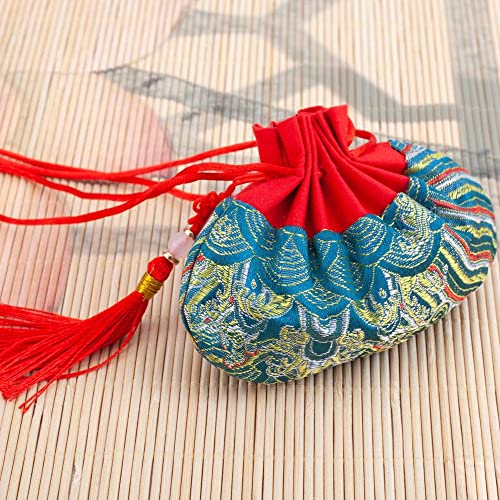 4 Pzas Bolsas China Bordadas con Cordón Verde miniatura 2