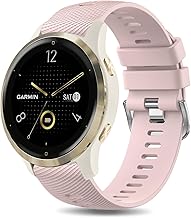 Soft Silicone Strap for Garmin Vivoactive 4S/ Vivomove 3S/ Venu 3S/ Venu 2S, 18mm Quick Release Replacement Watch Band Sport Wristband