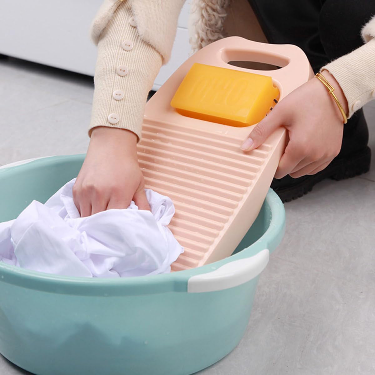Vaguelly Tablas de Lavar Ropa Antideslizantes 2 Piezas Hogar, de Plástico Resistente, Tamaño Pequeño, Color Rosa, Ideales para Lavado Manual y Ropa Delicada