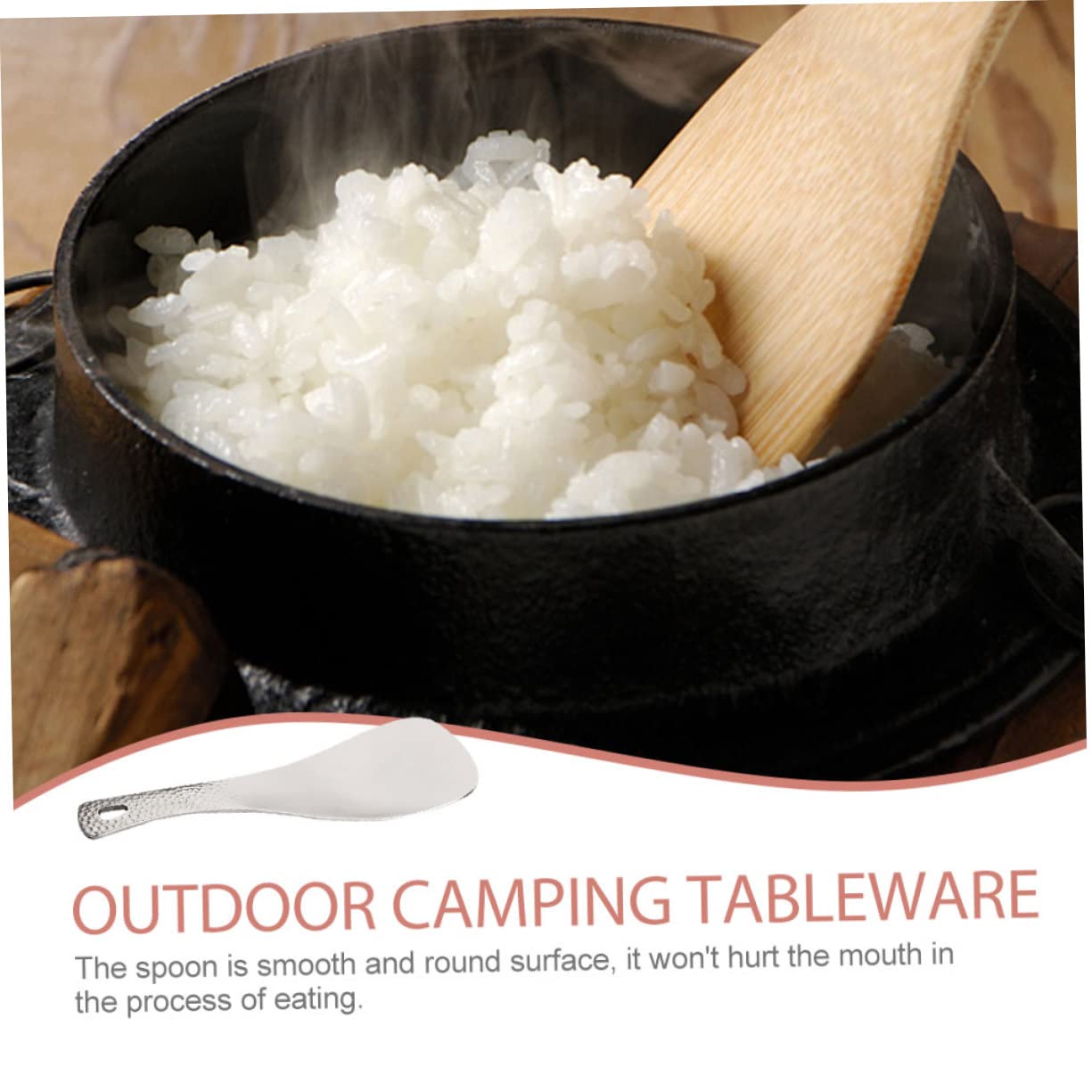 HEMOTON 3 Stück Camping Löffel Reinem Leichtgewichtige Multifunktionale Campingbesteck für Outdoor Aktivitäten zum Servieren von Speisen Wie Reis Salaten und Snacks