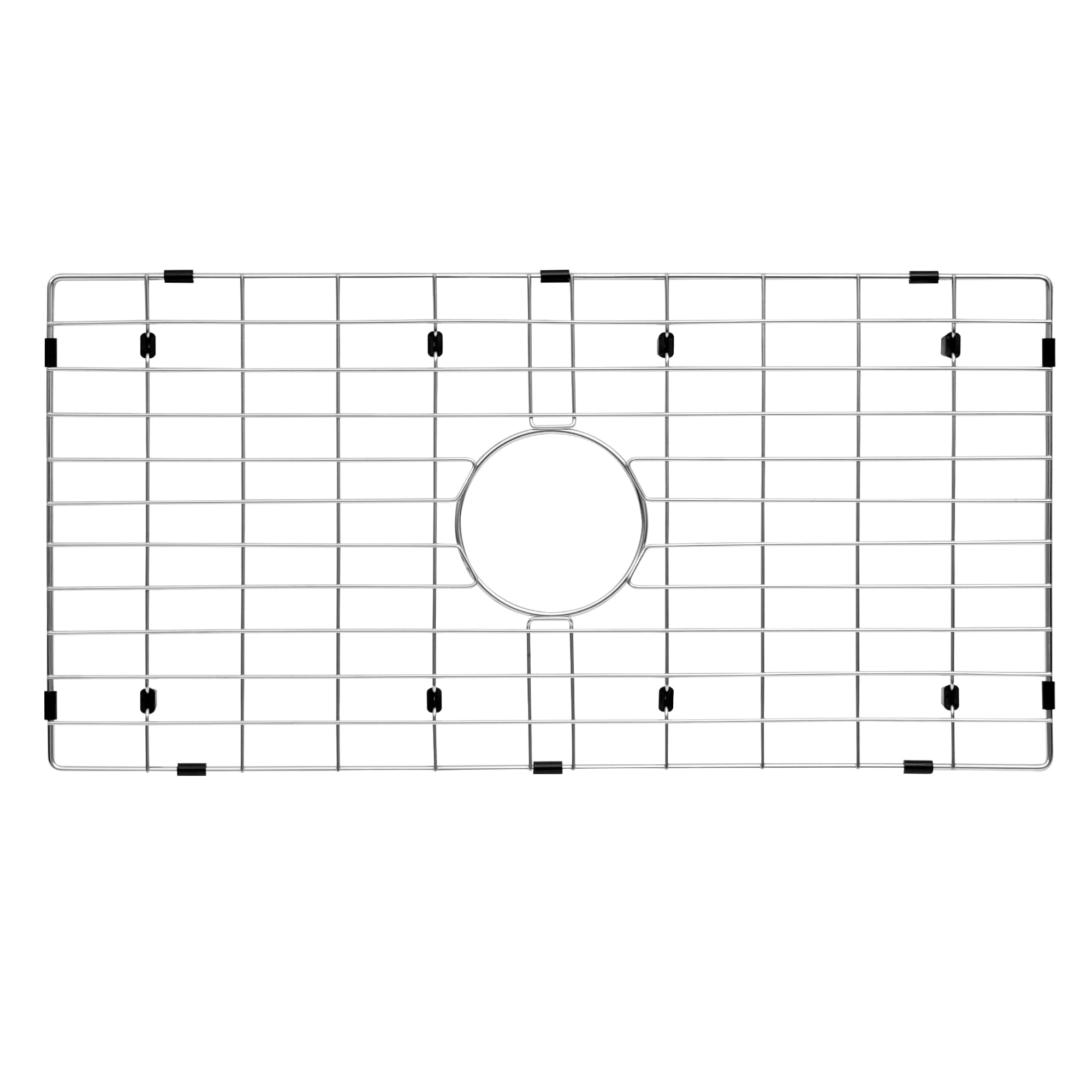 MONSINTA Sink Protectors for Kitchen Sink, Sink Grid, Sink Bottom Grid, 27 Inches Sink Grate with Center Drain for Single Sink Bowl, Stainless Steel Sink Protector, Kitchen Sink Grid