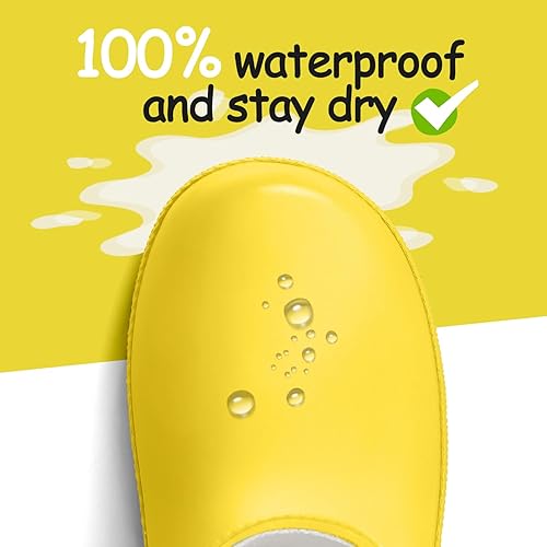 Vista 4 de KomForme - Botas de lluvia para niños, impermeables, de caucho mate, con presillas para poner con facilidad