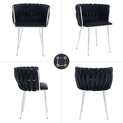 Miniatura 36 de Juego de 2 sillas de comedor de terciopelo morado, sillas tapizadas para cocina y comedor, sillas de lujo para ocio, sillas de acento modernas,