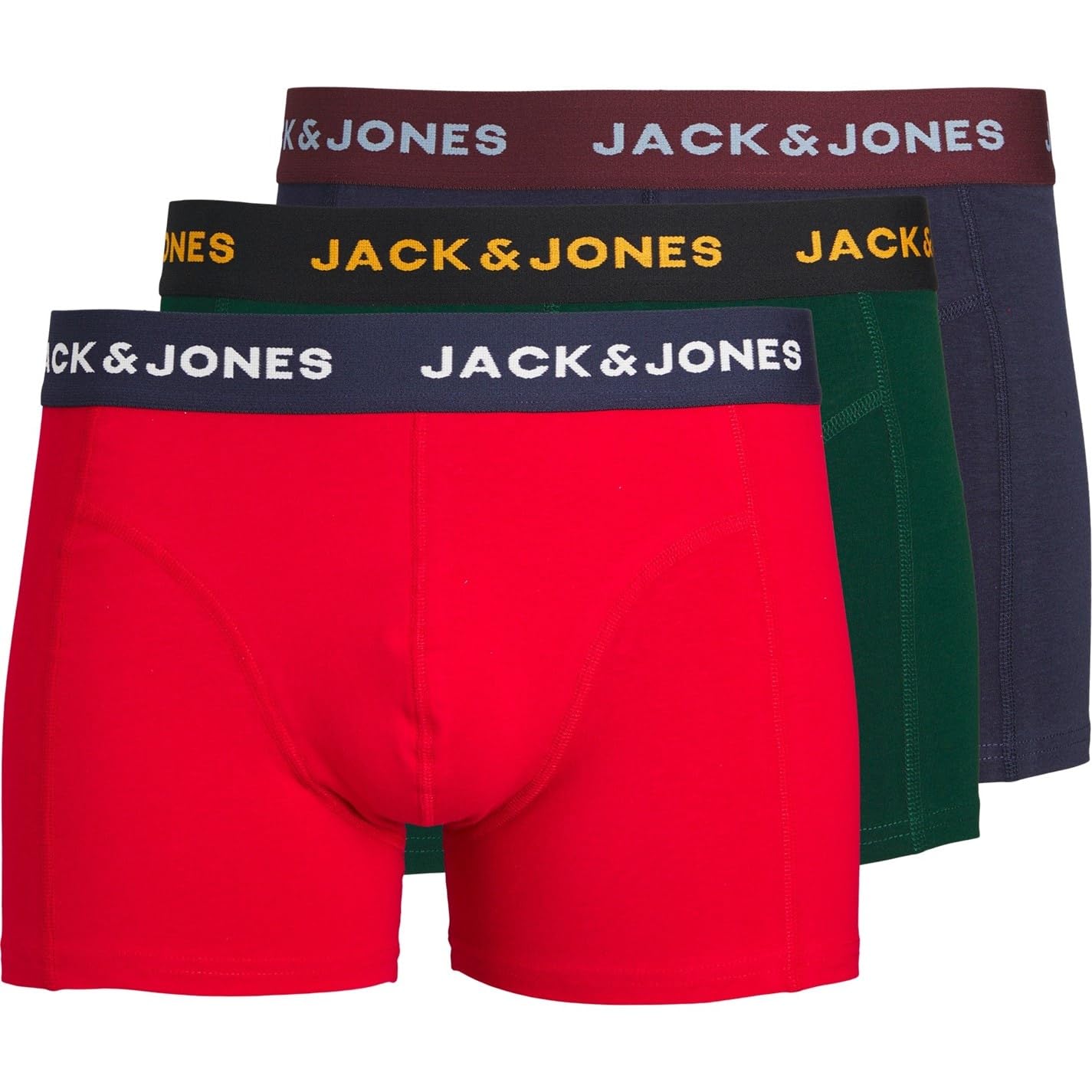 JACK & JONES Mens James 3 Pack Boxer Trunk Multi XL