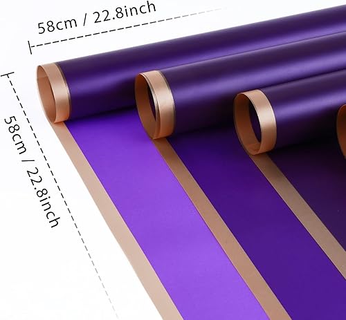 Vista 86 de NESCCI Papel de regalo de flores de 20 hojas, papel de regalo de ramo floral impermeable, suministros de floristería, papel de embalaje para regalo