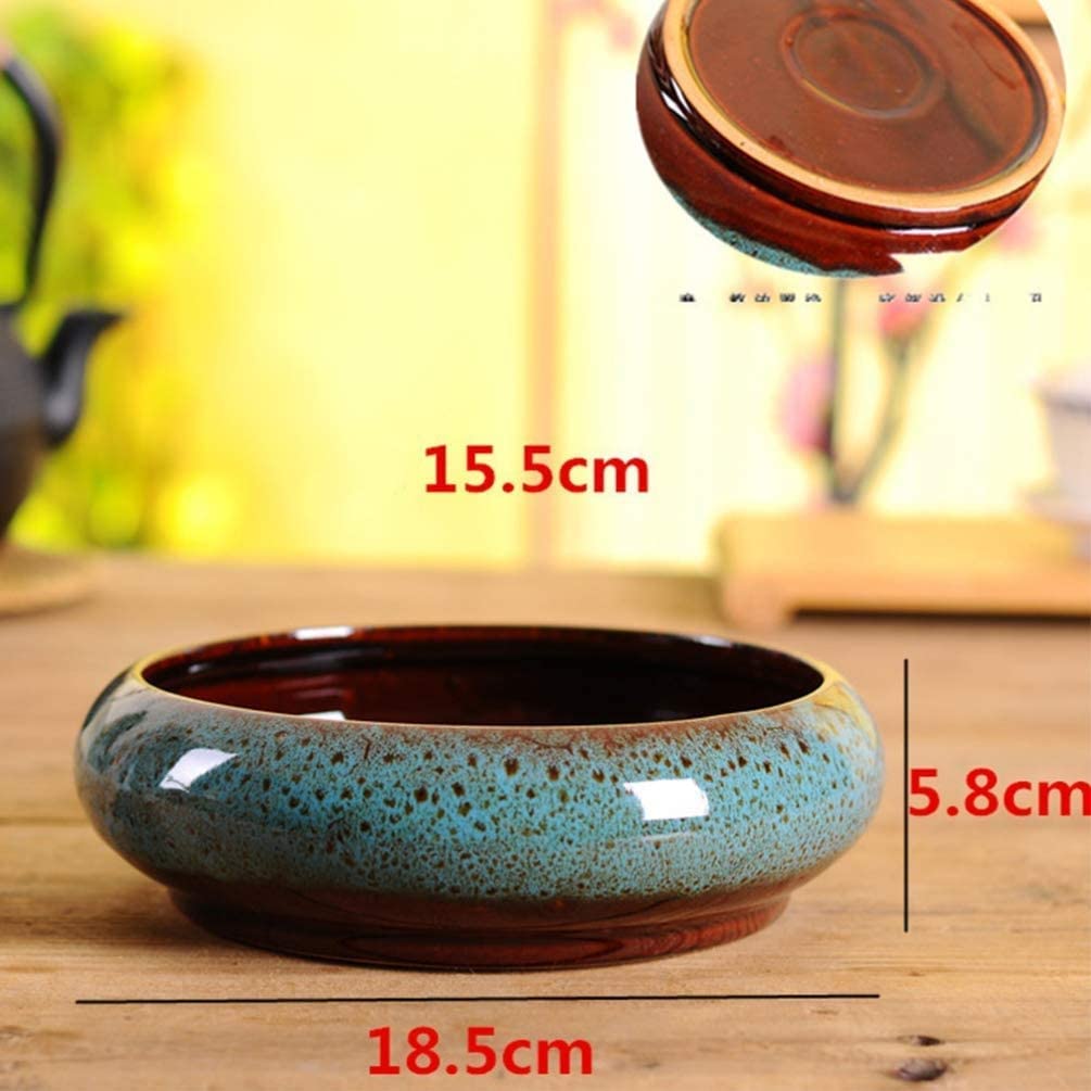 Ceramiczna Doniczka Do Roślin Hydroponicznych, Duża Okrągła Doniczka Na Sukulenty, 18,5 Cm, Doniczka Na Sukulenty, Wazon