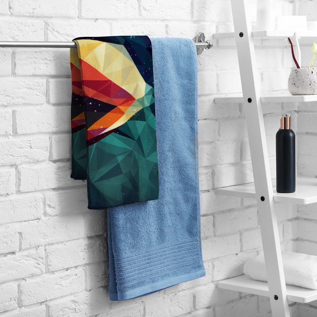 Geometric Penguin Polycotton Towel - Penguin Themed Items - Unique Bathroom Items - 30 x 60 inches