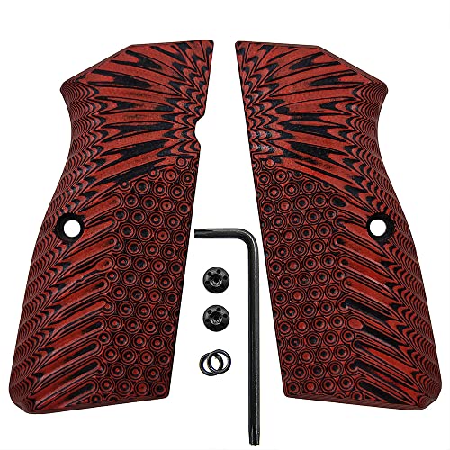 Coolhand G10 Gun Grips for Browning High Power and Tisas Regent BR9, Black Screws Included, Cherry Colour, HP-N1-6