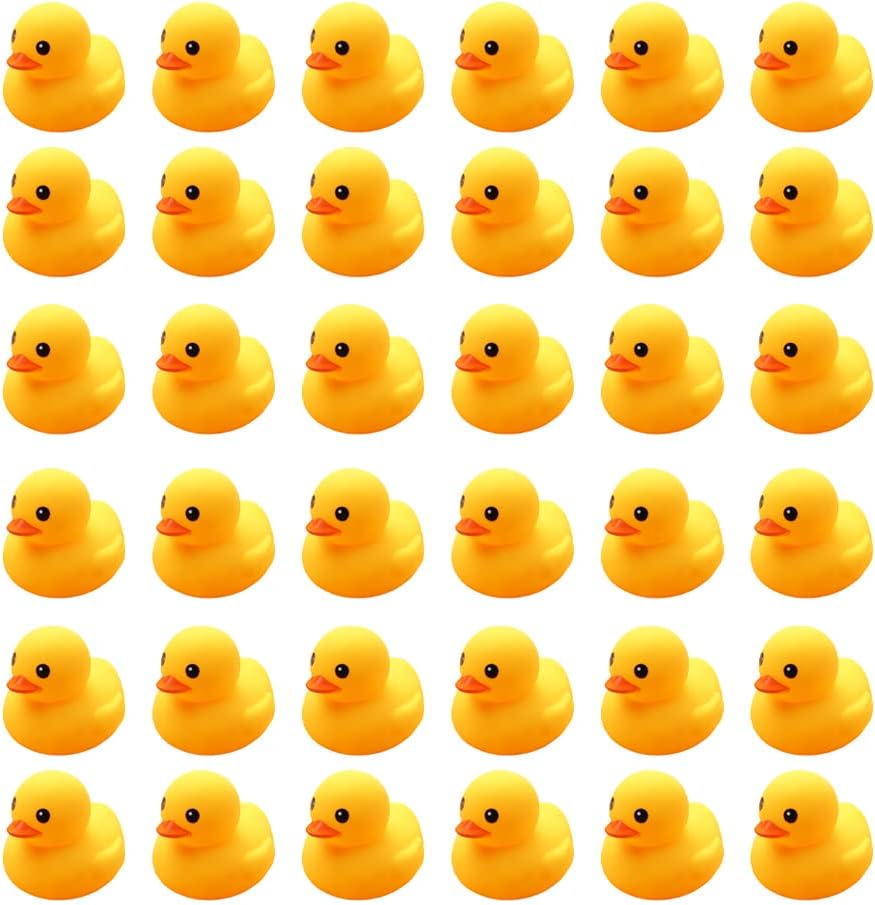 Bath Duck Toys 50 PCS Mini Rubber Ducks Squeak and Float Duckies Baby Shower Toy Party Decoration for Toddlers Boys Girls