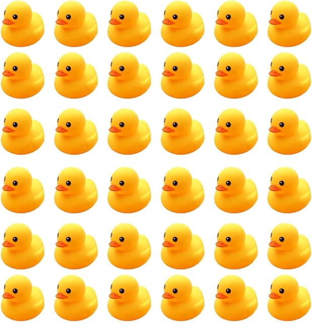 WAMSOLE Bath Duck Toys 30 PCS Mini Rubber Ducks Squeak and Float Duckies Baby Shower Toy Party Decoration for Toddlers Boys Girls (1.8''-30pcs)