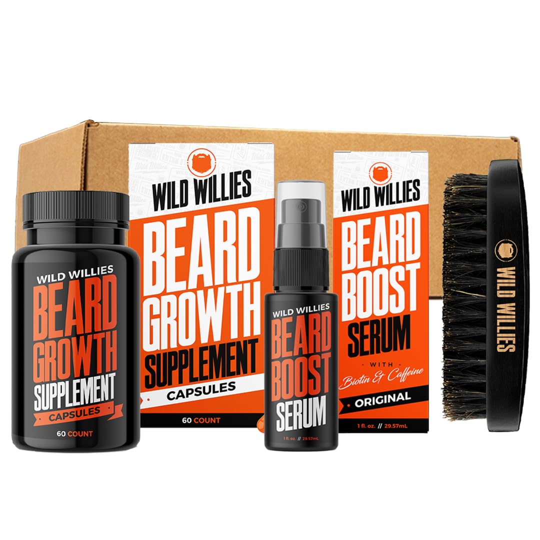 Wild Willies Beard Growth Gummies Supplement for Men - with Biotin & 19 Vitamins for Stronger, Thicker Facial Hair - 60 Gummies