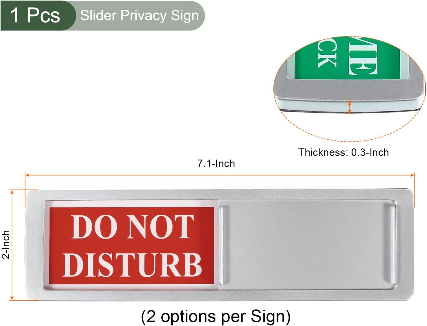 YOKIVE Privacy Sign, Slider Privacy Sign Indicator Do Not Disturb/Welcome Please Knock, Great for Office, Home, Hotel Bathroom, Restroom (White, 7 Inch)