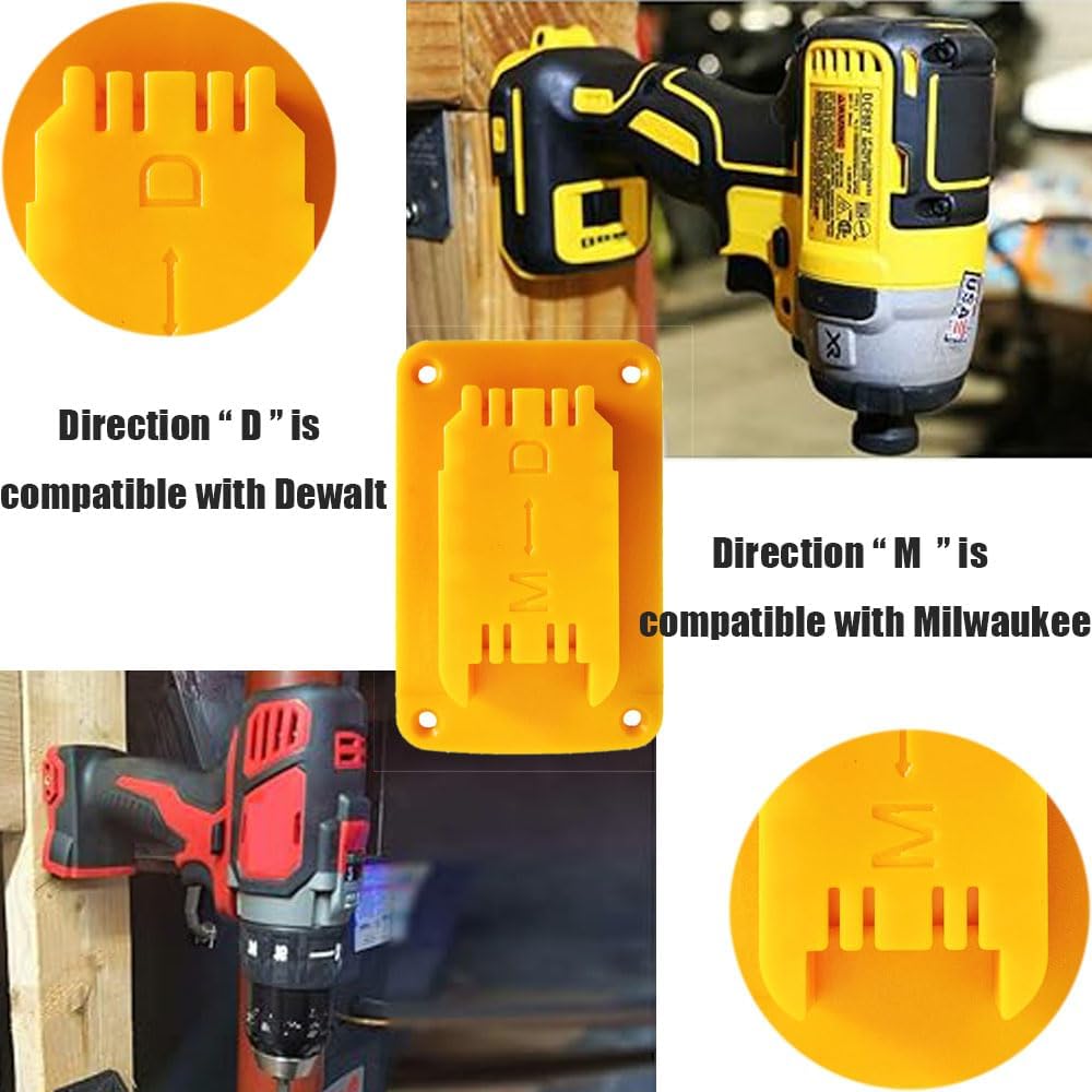 5 Packs Tool Holder Compatible with Dewalt 18V 20V Power Tool Storage Also Compatible with Milwaukee M18 18V Tools