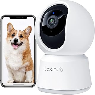 Pet Dog Cameras with App 2K/3MP,Wifi Indoor Security Camera for Baby Cat Puppy,360°Pan/Tilt Home Camera,Night Vision,2-Way Talk,Motion&Sound Detection,Smart Tracking,Work with Alexa P2T