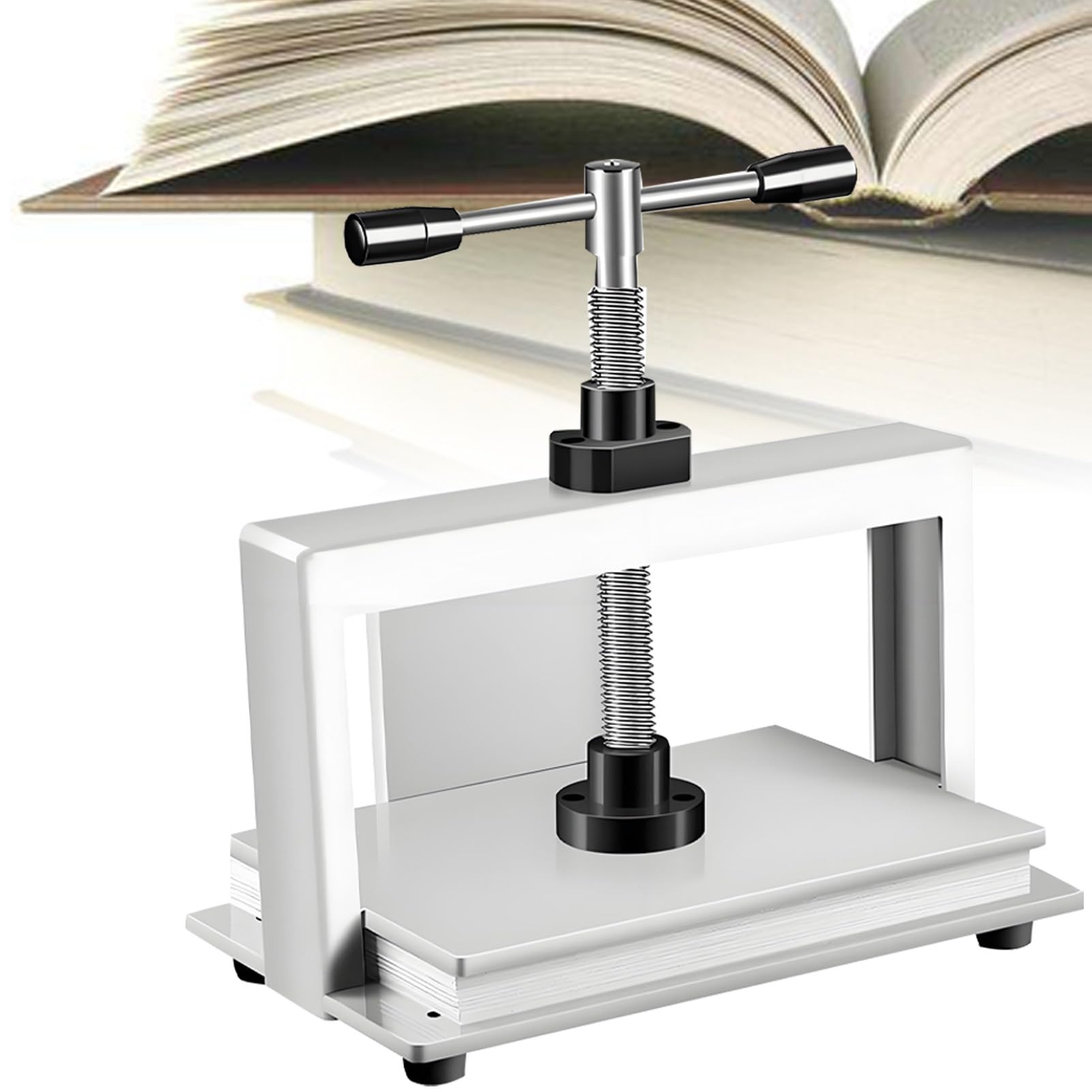 Legatoria a macchina Pressa per legatoria per carta A4/A3,con barra di bilanciamento Appiattitrice manuale,con barra di bilanciamento per banconote,libri,modanature e altri articoli grigio argento A4
