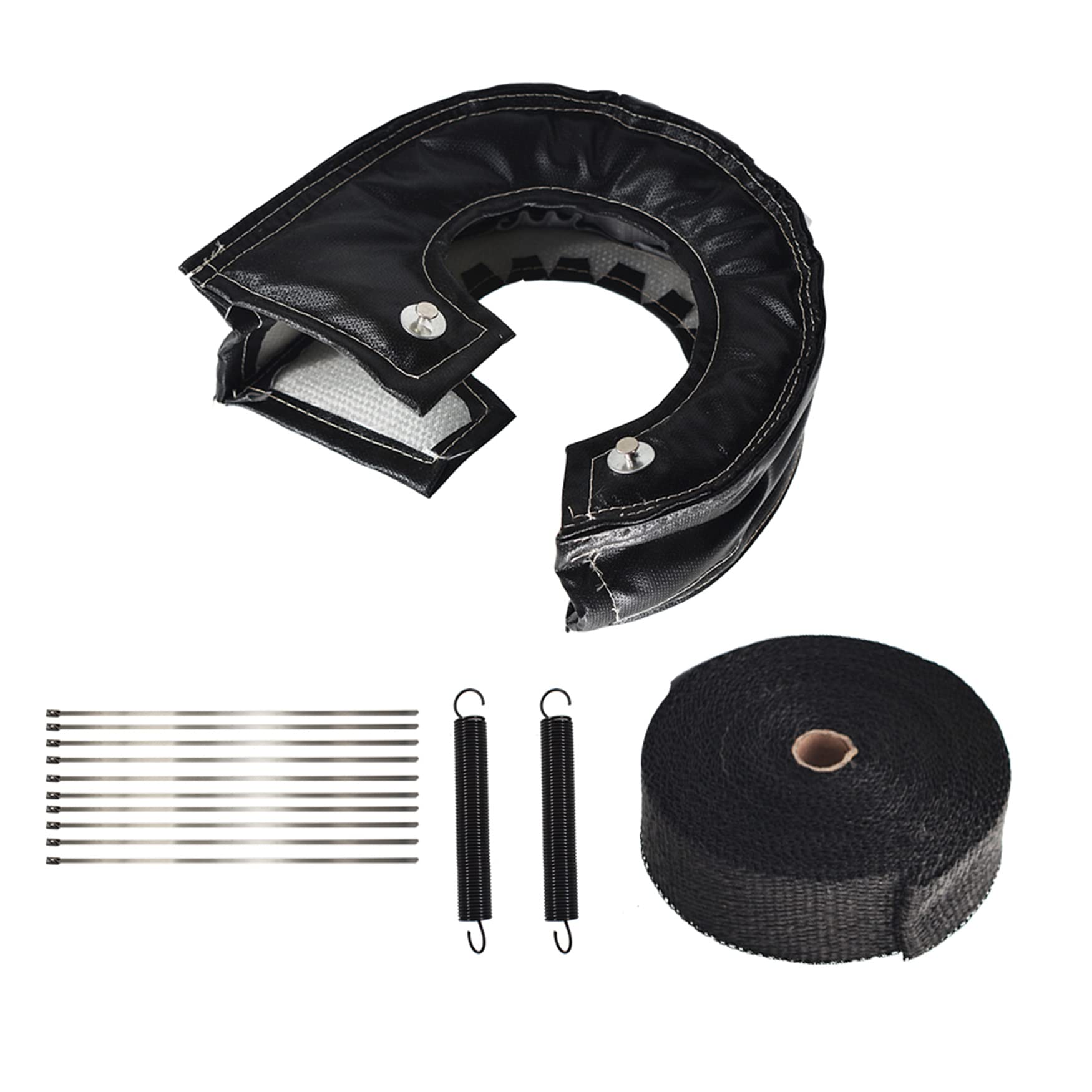 WFLNHB T6 Turbo Heat Shield Blanket Cover Set Replacement for T6 GT55 GT40 T88 Turbo Heat Shield Blanket Black