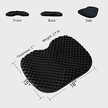 Seat Cushion-4" Thick Foam Pad With Handle, Machine Washable Cover-Comfort And Support In Wheelchair, Car, Desk, Office Chair By Bluestone (Navy Blue