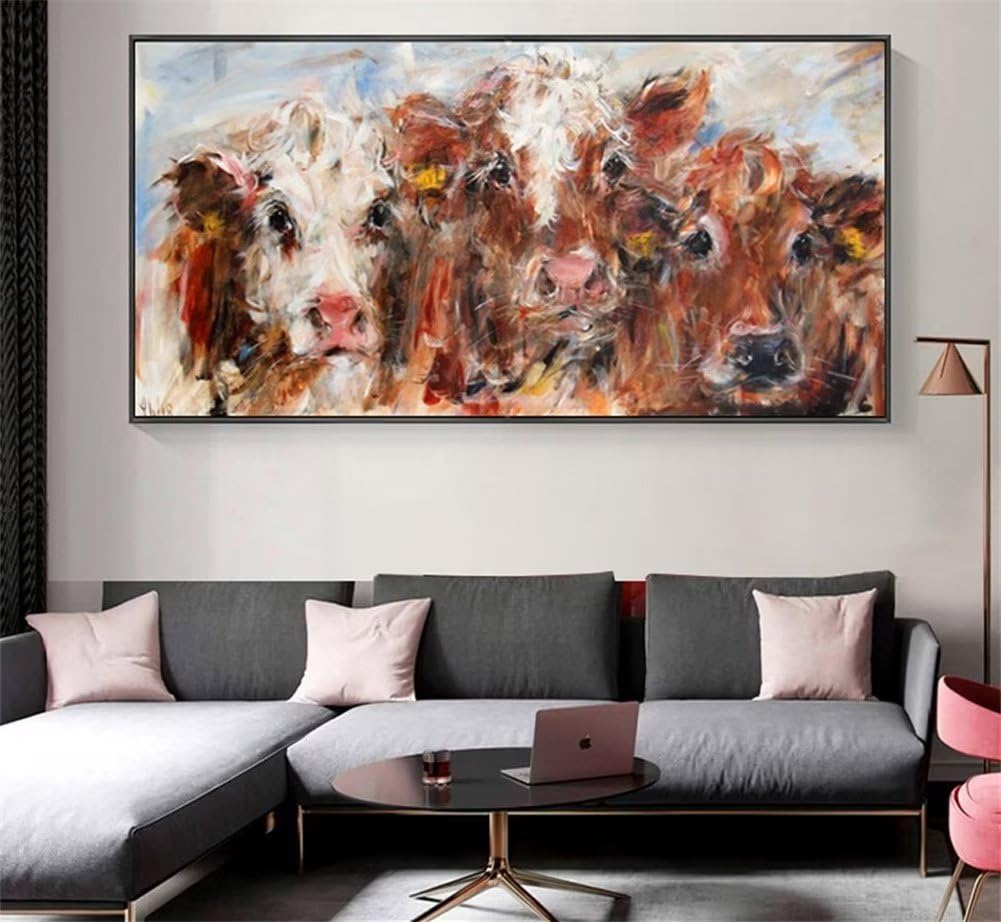 OKIKA Adultos/Niños Cuadros Diamantes 5D Vaca DIY Diamond Painting Kit Completo, Pintura de Diamante, Pintar Por Numeros, Diamond Dainting Personalizado Para Decoração de Paredes 36x72in