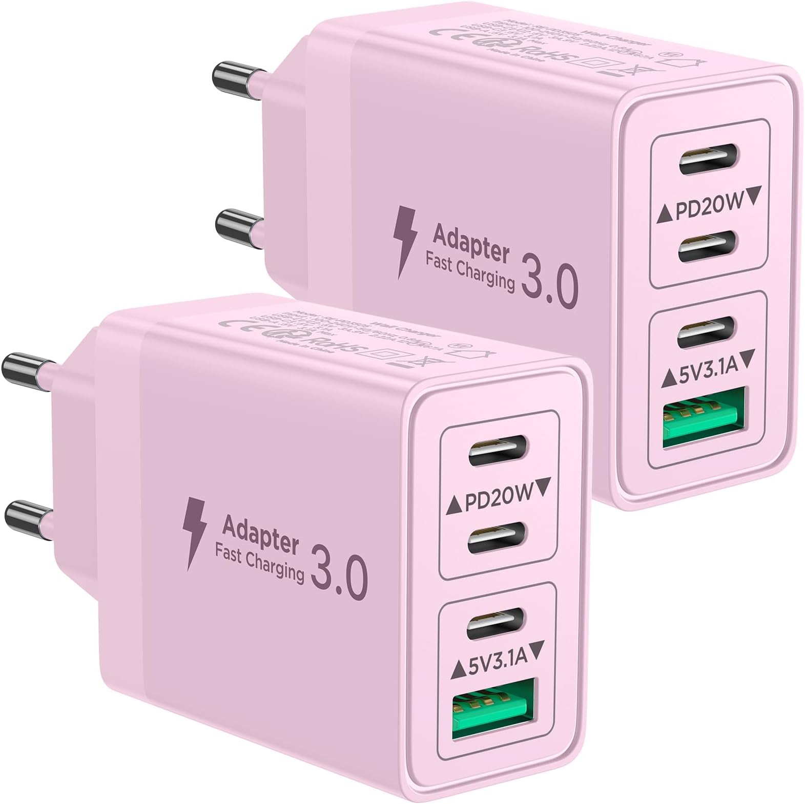 USB C Ladegerät Mehrfach, 40W USBC Stecker 4 Port Netzteil Adapter ...