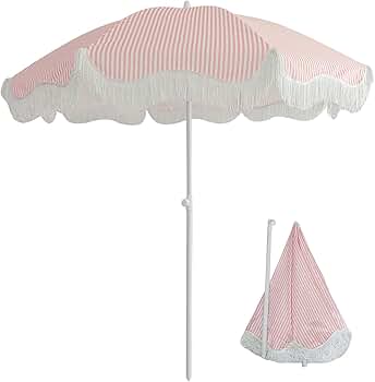 リール umbrella Amazon.com : ZXCASDF Beach Umbrella with Fringe|Vintage