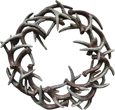Antlers Wreath, Christmas Deer Antlers Wreath for Front Door, Faux Antler Wreath Rustic Farmhouse Handmade Resin Antlers Wreath Rustic Farmhouse Antlers Wreath, Faux Deer Antlers WreathBrown M