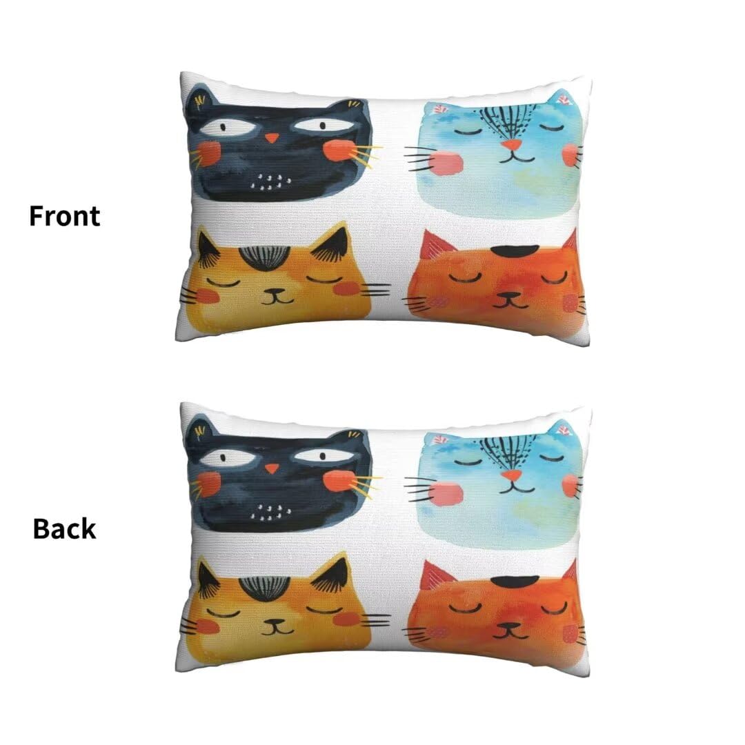 Cuscini Esterno Impermeabili 2 Pack Carino Federe Cuscini Divano 60x90 cm, Estate Cuscini per Divano Esterno Giardino, Lounge Cuscini per Divano Gatto Cuscini Decorativi, per Auto Balcone Patio -DF129