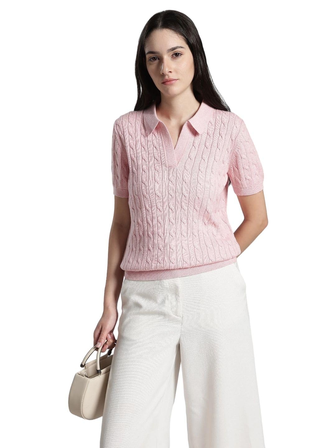 Regular fit Cotton Polo Collar Front-Open Sweater-image-40