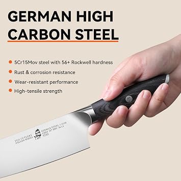 TUO Chef Knife 10 inch, Sharp Professional Kitchen Cooking Knife with Non-Slip Pakkawood Handle, High Carbon German Steel, Gift Box Packaging