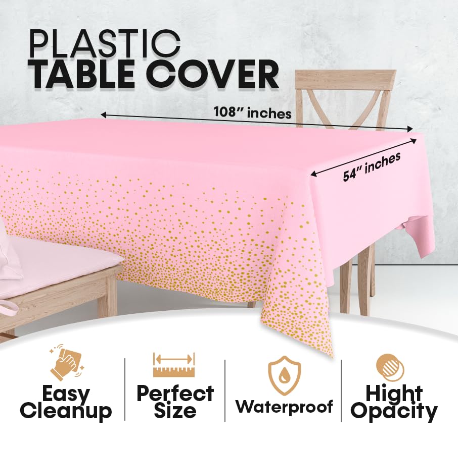 Niuara 4er-Pack Kunststoff-Tischdecken 137 X 274 Cm – Einweg, Wasserdicht, Orange – Ideal Für Partys, Feiertage